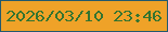 文字の大きさ：1、枠の色：22596e、背景の色：efa228、文字の色：347430 無料ブログパーツのブログ時計