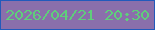 文字の大きさ：1、枠の色：225abb、背景の色：8a6fab、文字の色：5fce7b 無料ブログパーツのブログ時計
