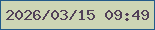 文字の大きさ：4、枠の色：225b8a、背景の色：cdd6b5、文字の色：524158 無料ブログパーツのブログ時計
