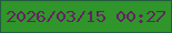 文字の大きさ：5、枠の色：225c3f、背景の色：30952a、文字の色：671f64 無料ブログパーツのブログ時計