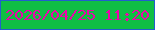 文字の大きさ：4、枠の色：225ecd、背景の色：0fbe44、文字の色：e905aa 無料ブログパーツのブログ時計