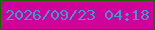 文字の大きさ：4、枠の色：226104、背景の色：d0019b、文字の色：399bcd 無料ブログパーツのブログ時計