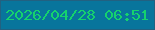 文字の大きさ：1、枠の色：226181、背景の色：08759c、文字の色：15d26d 無料ブログパーツのブログ時計