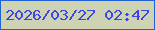 文字の大きさ：5、枠の色：2261d5、背景の色：ced3b3、文字の色：3b48e7 無料ブログパーツのブログ時計
