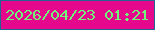 文字の大きさ：4、枠の色：226392、背景の色：e6088c、文字の色：72f47c 無料ブログパーツのブログ時計