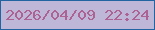文字の大きさ：4、枠の色：2264a1、背景の色：bfb7d7、文字の色：ac6393 無料ブログパーツのブログ時計