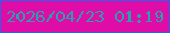 文字の大きさ：1、枠の色：2264ef、背景の色：e00ca8、文字の色：28a1ac 無料ブログパーツのブログ時計