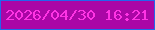 文字の大きさ：5、枠の色：2266ed、背景の色：aa06a6、文字の色：ff34e4 無料ブログパーツのブログ時計