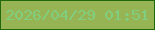 文字の大きさ：1、枠の色：22690b、背景の色：96b454、文字の色：82ce7f 無料ブログパーツのブログ時計