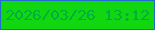 文字の大きさ：3、枠の色：226acd、背景の色：10d70f、文字の色：01ac41 無料ブログパーツのブログ時計