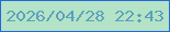 文字の大きさ：2、枠の色：226ad7、背景の色：b4e3c7、文字の色：5aa2bd 無料ブログパーツのブログ時計