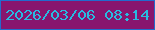 文字の大きさ：4、枠の色：226bcd、背景の色：88156e、文字の色：28bbe1 無料ブログパーツのブログ時計