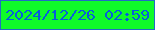 文字の大きさ：3、枠の色：226cc4、背景の色：0ffb29、文字の色：065edb 無料ブログパーツのブログ時計