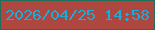 文字の大きさ：5、枠の色：226e5a、背景の色：ad4740、文字の色：1aadda 無料ブログパーツのブログ時計