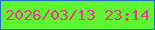 文字の大きさ：2、枠の色：2271c1、背景の色：5ef631、文字の色：e53d8a 無料ブログパーツのブログ時計