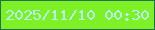 文字の大きさ：2、枠の色：227252、背景の色：7ef026、文字の色：b7f4f1 無料ブログパーツのブログ時計