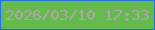 文字の大きさ：2、枠の色：2272d8、背景の色：65ba4e、文字の色：b4a7ab 無料ブログパーツのブログ時計