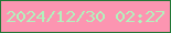 文字の大きさ：2、枠の色：227736、背景の色：fc95b1、文字の色：b2f2bd 無料ブログパーツのブログ時計