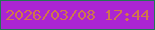 文字の大きさ：3、枠の色：227755、背景の色：ab25d2、文字の色：d0774b 無料ブログパーツのブログ時計