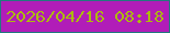 文字の大きさ：2、枠の色：22797e、背景の色：b11db8、文字の色：acba0e 無料ブログパーツのブログ時計