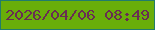 文字の大きさ：1、枠の色：227c6b、背景の色：69ae09、文字の色：692d52 無料ブログパーツのブログ時計