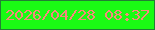 文字の大きさ：4、枠の色：227f34、背景の色：1afb14、文字の色：f5897c 無料ブログパーツのブログ時計