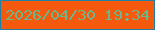 文字の大きさ：3、枠の色：2280a6、背景の色：f4590e、文字の色：6bb78a 無料ブログパーツのブログ時計