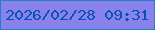 文字の大きさ：2、枠の色：2281c4、背景の色：8982ed、文字の色：0852b4 無料ブログパーツのブログ時計