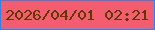 文字の大きさ：3、枠の色：2289f2、背景の色：f45d70、文字の色：5f3802 無料ブログパーツのブログ時計