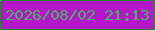 文字の大きさ：1、枠の色：228b2c、背景の色：b317c9、文字の色：46b45e 無料ブログパーツのブログ時計