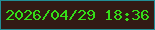 文字の大きさ：2、枠の色：228e95、背景の色：321a14、文字の色：35dd18 無料ブログパーツのブログ時計