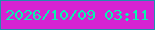 文字の大きさ：1、枠の色：228ead、背景の色：d523d2、文字の色：0af4af 無料ブログパーツのブログ時計