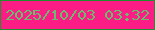 文字の大きさ：1、枠の色：228f2f、背景の色：fc1c85、文字の色：6abd6d 無料ブログパーツのブログ時計