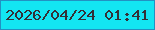 文字の大きさ：1、枠の色：2291c2、背景の色：13e5f2、文字の色：343036 無料ブログパーツのブログ時計
