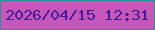 文字の大きさ：2、枠の色：229293、背景の色：c557bb、文字の色：471b98 無料ブログパーツのブログ時計