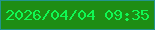 文字の大きさ：4、枠の色：22948c、背景の色：1e8d13、文字の色：10f953 無料ブログパーツのブログ時計