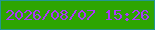 文字の大きさ：1、枠の色：22978f、背景の色：2da501、文字の色：aa36f9 無料ブログパーツのブログ時計
