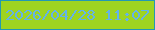 文字の大きさ：1、枠の色：2299b3、背景の色：9ed420、文字の色：64b3e8 無料ブログパーツのブログ時計