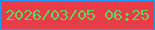 文字の大きさ：3、枠の色：2299fe、背景の色：e83d47、文字の色：60d65e 無料ブログパーツのブログ時計