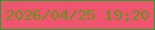 文字の大きさ：3、枠の色：22a12e、背景の色：ef556e、文字の色：5c971a 無料ブログパーツのブログ時計