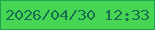 文字の大きさ：3、枠の色：22a24f、背景の色：47d653、文字の色：1b6f51 無料ブログパーツのブログ時計