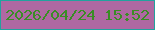 文字の大きさ：1、枠の色：22a29e、背景の色：af68a2、文字の色：3a8d25 無料ブログパーツのブログ時計