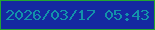 文字の大きさ：4、枠の色：22a531、背景の色：1428a1、文字の色：1391aa 無料ブログパーツのブログ時計