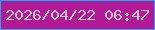 文字の大きさ：1、枠の色：22a5f1、背景の色：b11996、文字の色：ccc7c3 無料ブログパーツのブログ時計