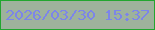文字の大きさ：2、枠の色：22a62f、背景の色：9eb29c、文字の色：7c85e9 無料ブログパーツのブログ時計