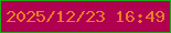 文字の大きさ：2、枠の色：22a71a、背景の色：af014f、文字の色：ea7c29 無料ブログパーツのブログ時計