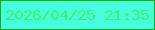 文字の大きさ：1、枠の色：22aa0f、背景の色：44fedf、文字の色：45f261 無料ブログパーツのブログ時計