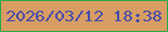 文字の大きさ：3、枠の色：22ab47、背景の色：d89d63、文字の色：434baa 無料ブログパーツのブログ時計