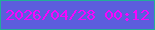 文字の大きさ：1、枠の色：22ad99、背景の色：5c5ddd、文字の色：f606fd 無料ブログパーツのブログ時計