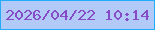 文字の大きさ：2、枠の色：22adfb、背景の色：b2caf8、文字の色：864cc8 無料ブログパーツのブログ時計